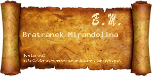 Bratranek Mirandolina névjegykártya